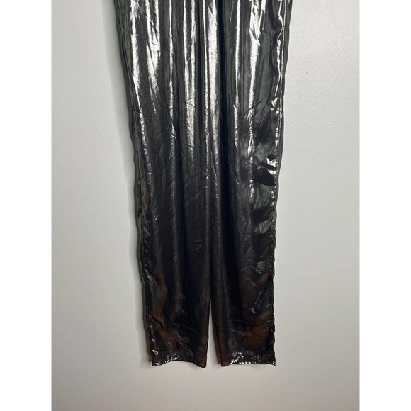 Ronny Kobo Silver Metallic Pleated High Waisted Pull on Alexandra Pants Size S - Picture 10 of 10